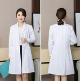 White Coat Long Sleeve Female Male Beauty Doctor Nurse Work Clothes