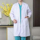 White Coat Long Sleeve Female Male Beauty Doctor Nurse Work Clothes