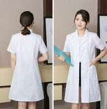 White Coat Long Sleeve Female Male Beauty Doctor Nurse Work Clothes