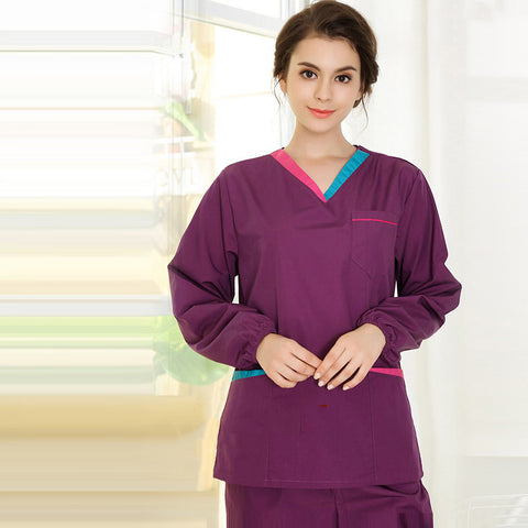 Long Sleeve Female Doctor Cotton Suit Split Work Clothes