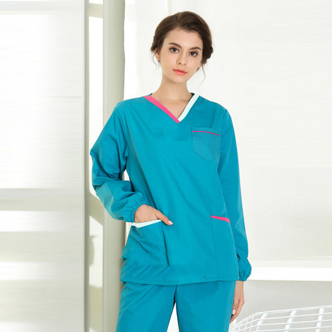 Long Sleeve Female Doctor Cotton Suit Split Work Clothes