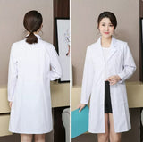 White Coat Long Sleeve Female Male Beauty Doctor Nurse Work Clothes